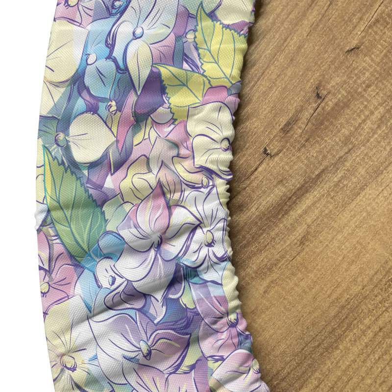 Bungalow Rose Floral Fitted Round Tablecloth Diameter Multicolor, 51.97" Round