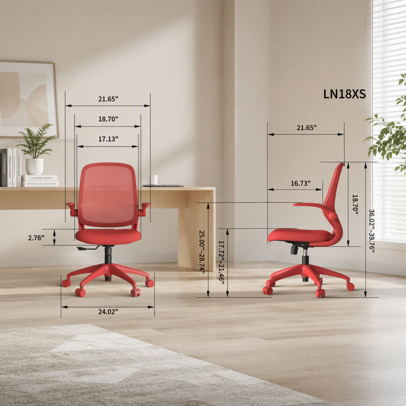 Chaise de bureau ergonomique, Rouge, Red