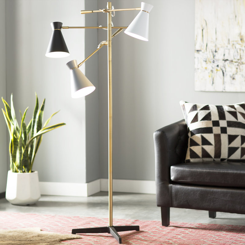 Lampe sur pied à branches 71 po Keane, Noir / Blanc / Gris
