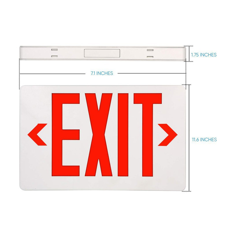 Thermoplastic LED Double Sided Exit Sign, Red