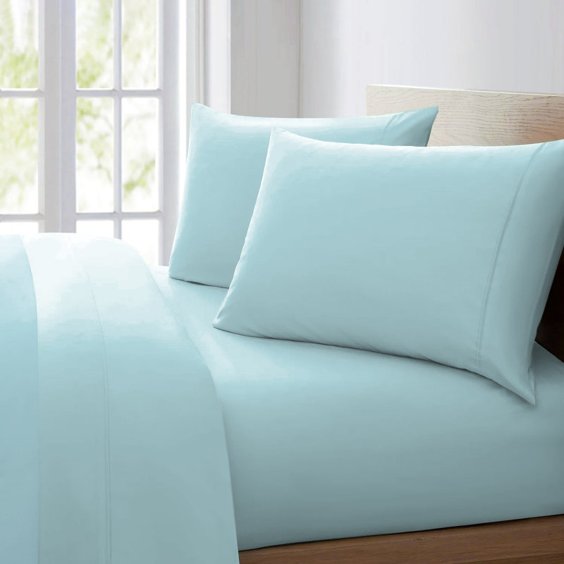 Ensemble de draps 100% coton Pointehaven, Aqua, King Sheet Set