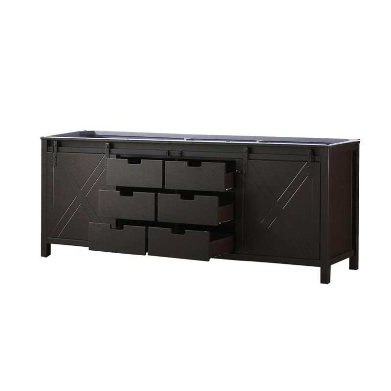 Meuble-lavabo double brun 84 po X P 22 po D, Brun