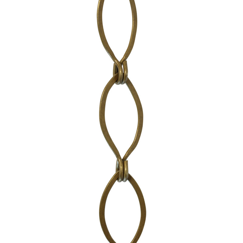 Chaîne de lustre à boucle décorative (3 pieds), Laiton antique