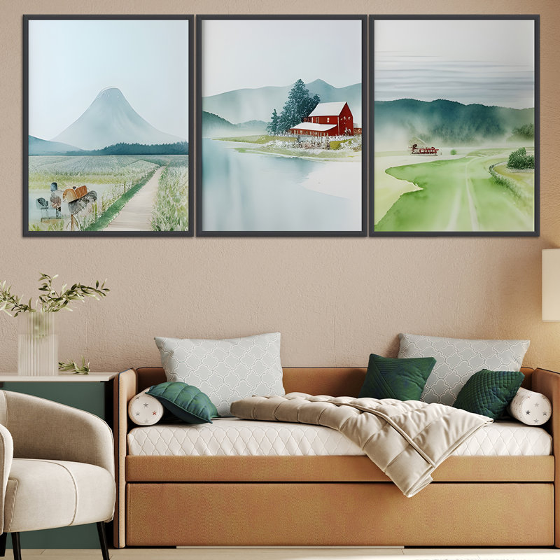 3 - Pieces, 16" H x 36" W, Black