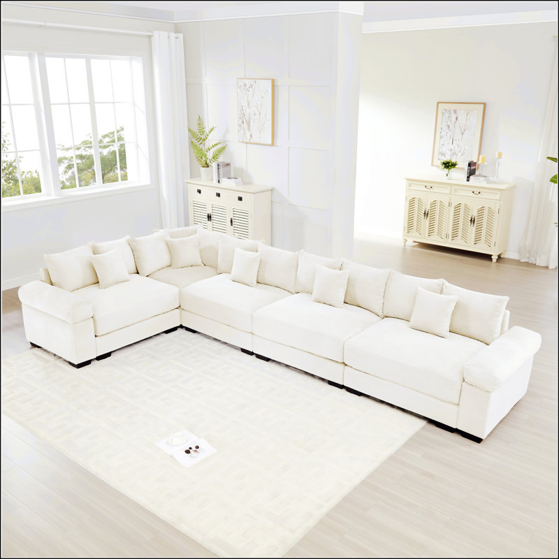 Très grand canapé modulaire Cloud, Crème