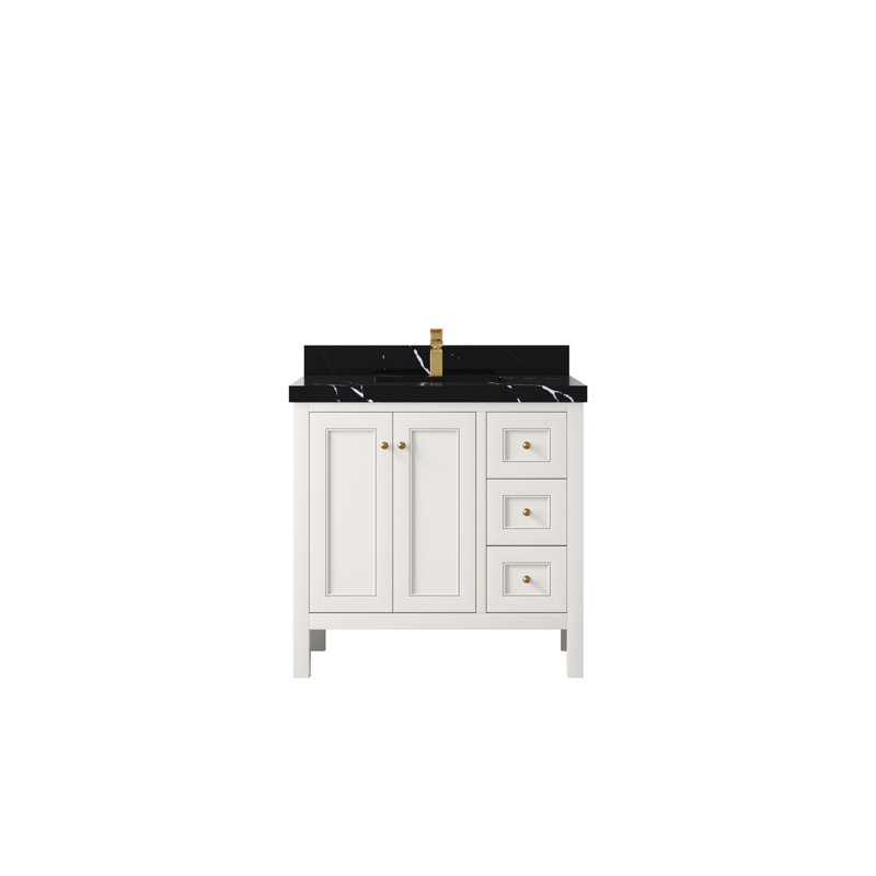 Nashville X P 22 po Meuble-lavabo central en albâtre, Albâtre , Laiton Berkshire