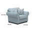 Fauteuil décoratif Berrie, polyester bleu sarcelle, 2 coussins décoratifs, bois noir