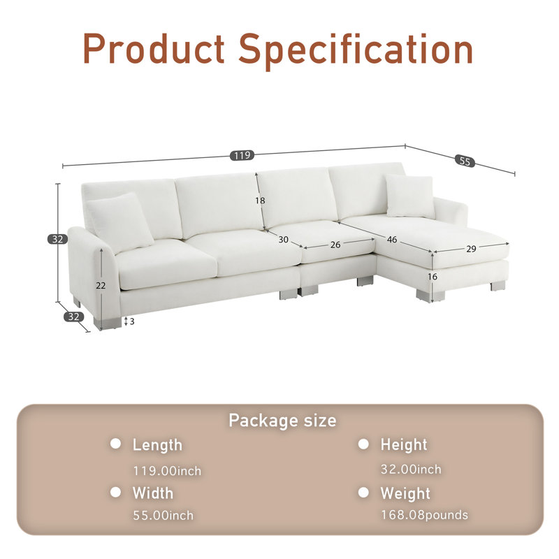Canapé modulaire Knapke, Blanc