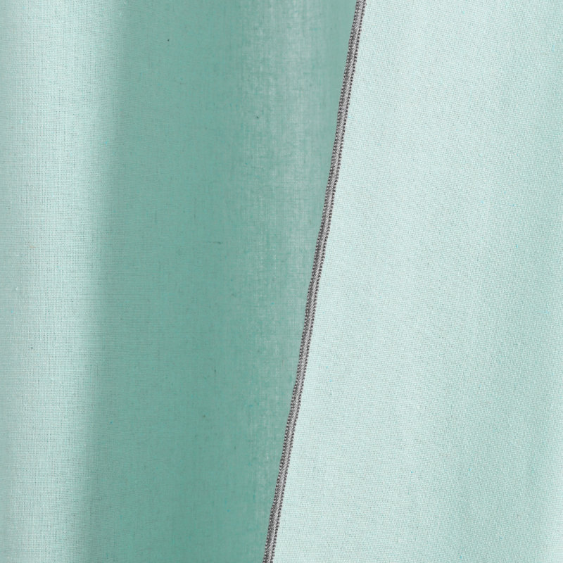 Paire de rideaux semi-transparents en coton mélangé, Bleu
