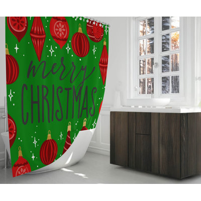 Rideau de douche ultramince Ornaments Merry Christmas