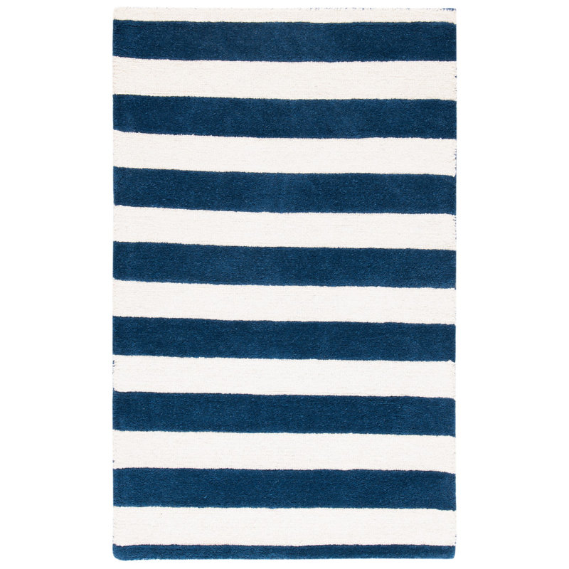 Tapis rayé en laine touffeté à la main Erol, Rectangle 4 pi x 6 pi