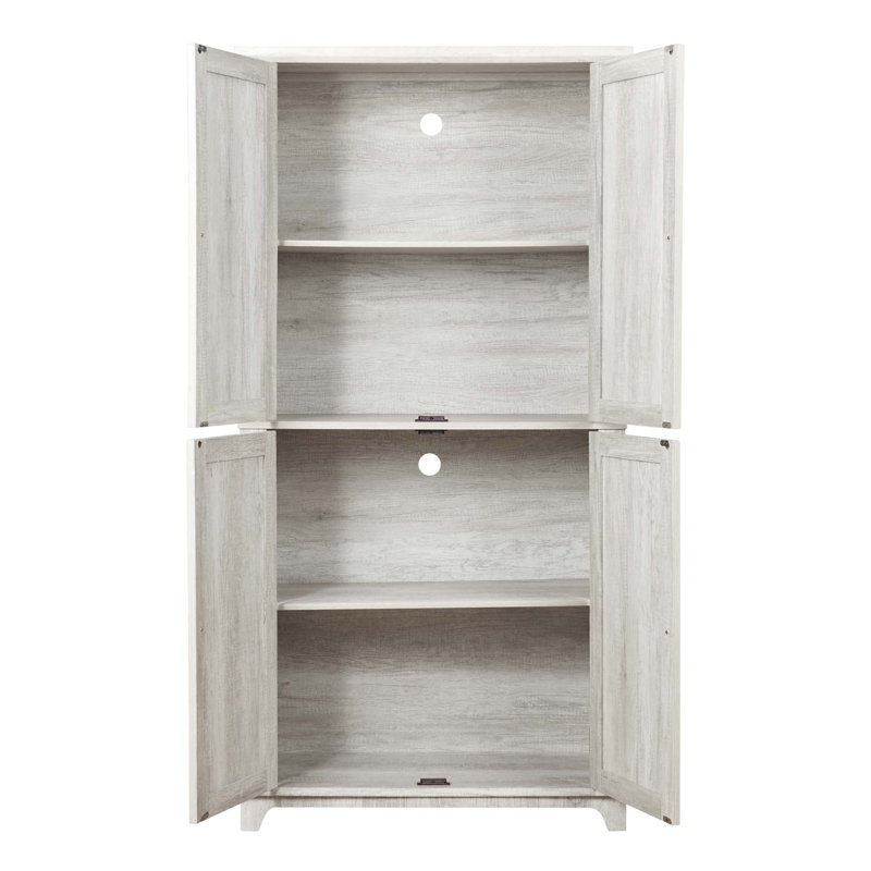 Armoire de rangement haute autoportante avec portes sculptées en miroir acrylique et étagères réglables pour répondre aux besoins d'organisation des maisons modernes.