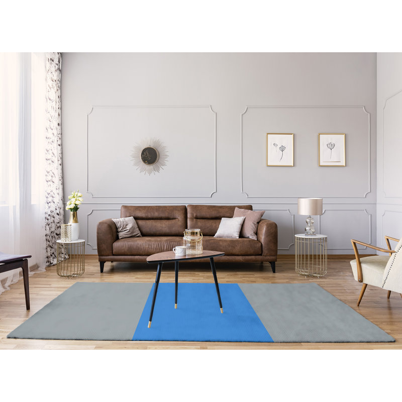 Tapis à rayures en poly-gris tennessee foote, Rectangle 9 pi x 12 pi