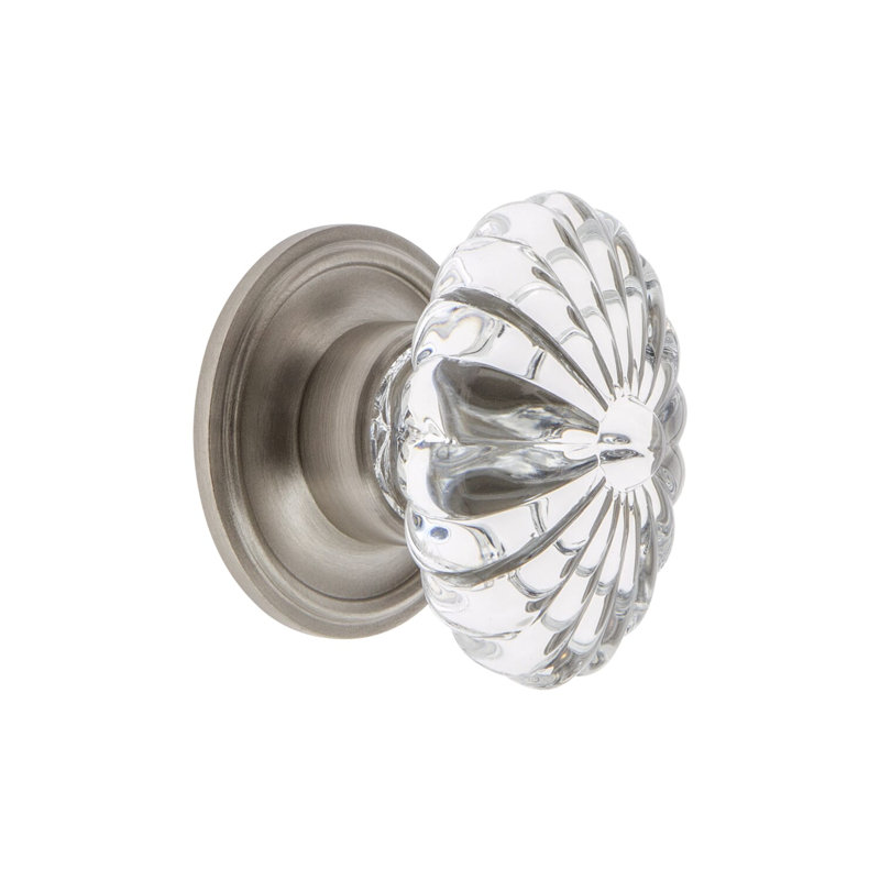 Bouton d'armoire bourgogne, Nickel satiné