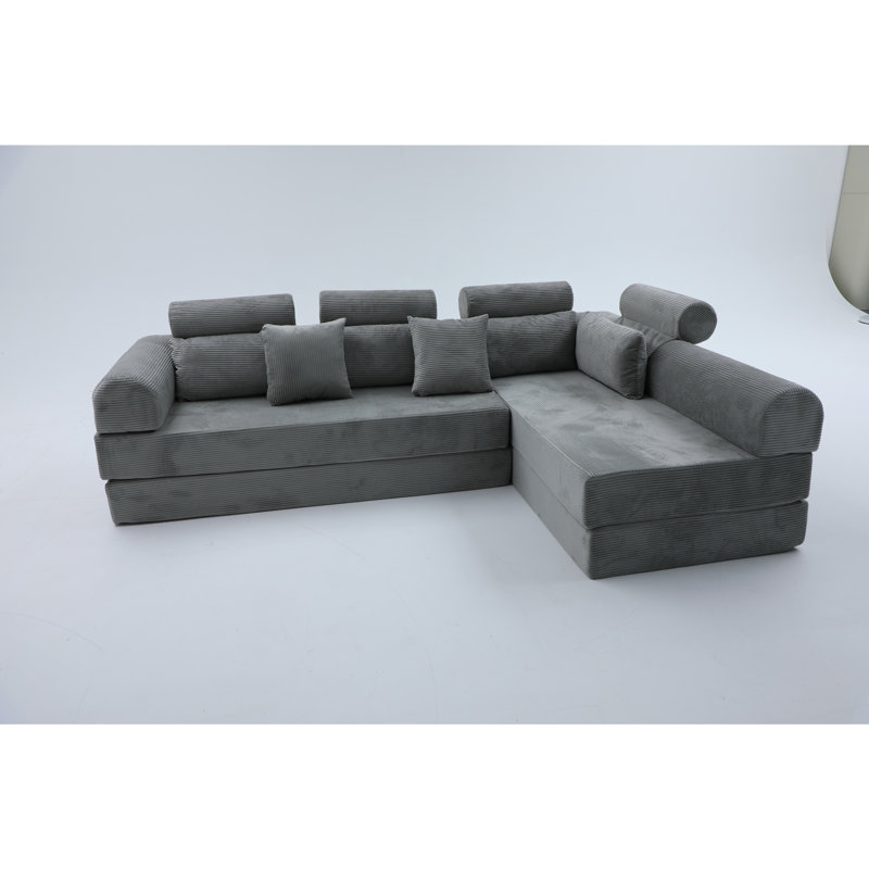 Canapé modulaire en L, Gris clair