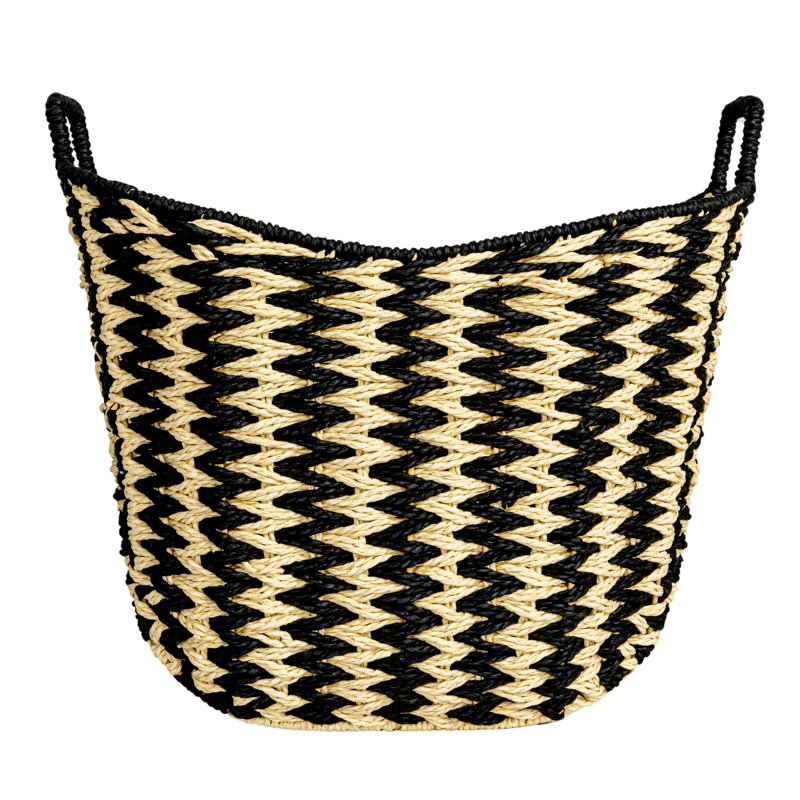 Zigzag Woven Paper Rope Basket