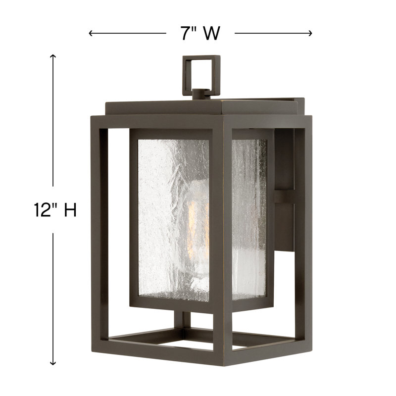 Medium Wall Mount Lantern, Oil Rubbed Bronze, 12" H x 7" W x 6.75" D