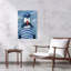 Sailor pingouin avec poisson fantaisiste abstrait oiseau poisson pingouin océan paysage impression murale-1956308516