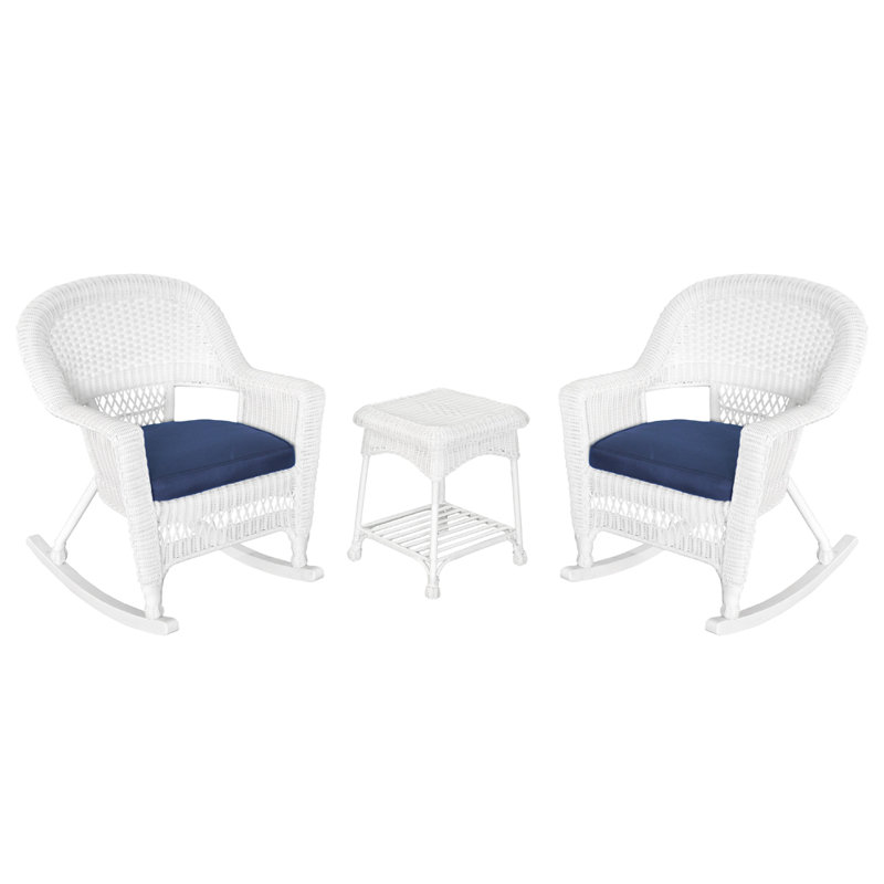 Ensemble de conversation 3 pièces Starner, Blanc, Bleu