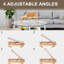 Bureau réglable pour ordinateur portable à plateau de lit en bambou avec pieds pliants, angles inclinables et tiroir intégré, table de travail / déjeuner portable