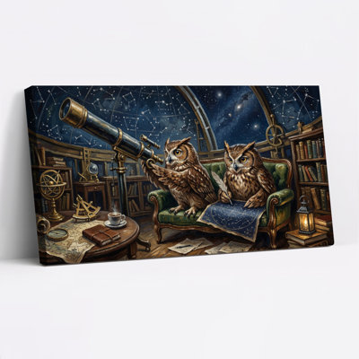 Ensemble de 1 tableau sur toile « Observatoire des hiboux »