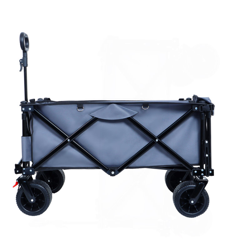 Wagon pliable avec hayon rallongé, housses imperméables anti-poussière, résistantes aux rayons UV, 400 lb de grande capacité, grandes roues tout-terrain