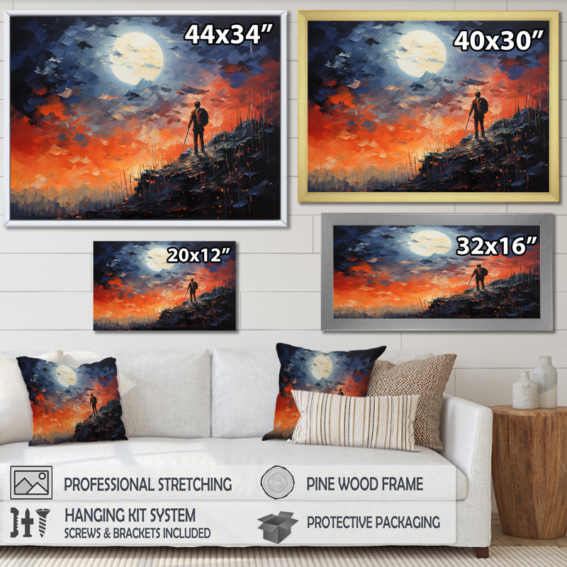 Sommet «Mountain succès», art mural, Cadre d'angle fermé noir, H 12 po x l 20 po x P 1 po