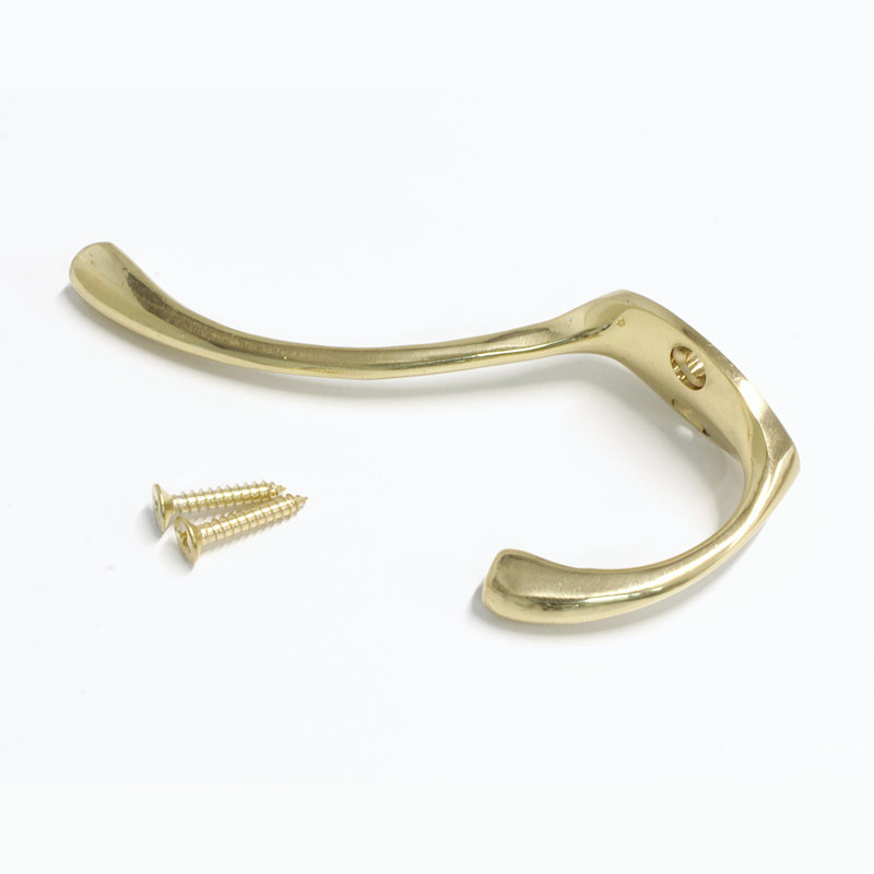Brass Wall Wall Hook, Polished Brass