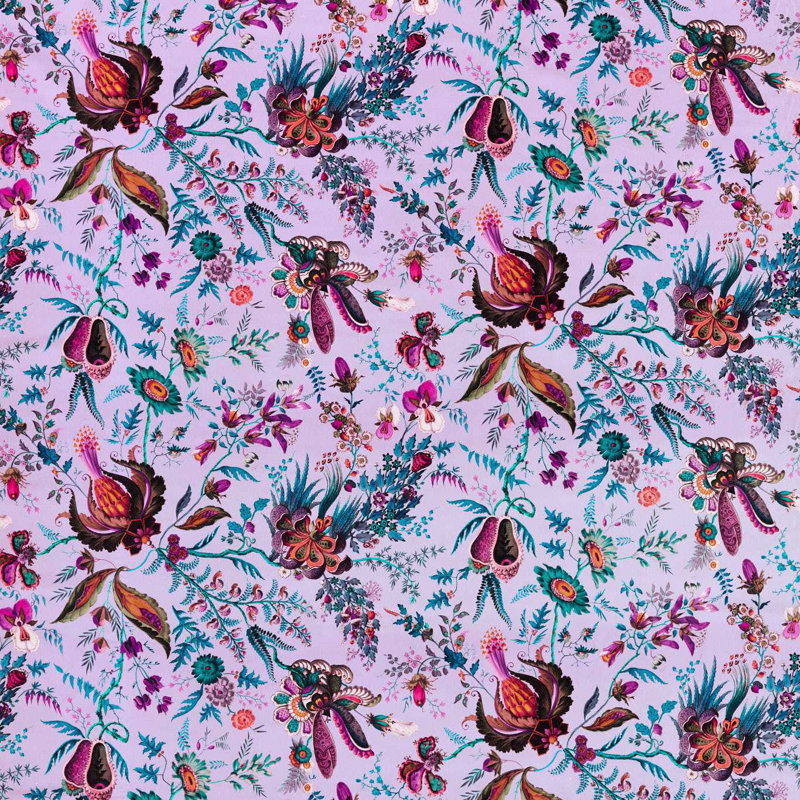 Wonderland Floral Fabric, Amethyst/Lapis/Ruby
