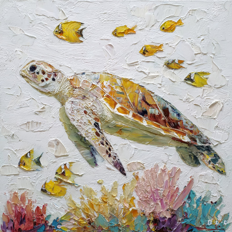 Art mural sur toile Coral Drift Turtle