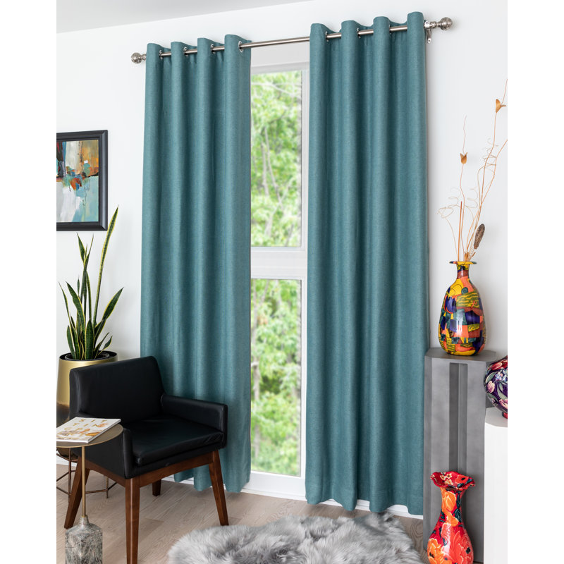 Synder Room Darkening Curtains / Drapes Pair, Teal