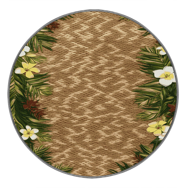  Tapis hawaïen lavable tissé Lei, Rond 6 pi
