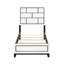 Mobilier de chambre simple avec placage blanc, mobilier moderne contemporain et ligne noire, garniture de finition de style