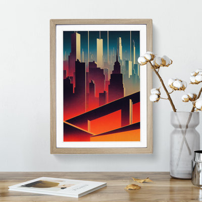 A City Skyline Sunset No.1 Abstract - Single Picture Frame Print