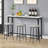 Kyrie Modern Kitchen Counter Height Dining Table Set with 3 Bar Stools-1105921207-1105921201