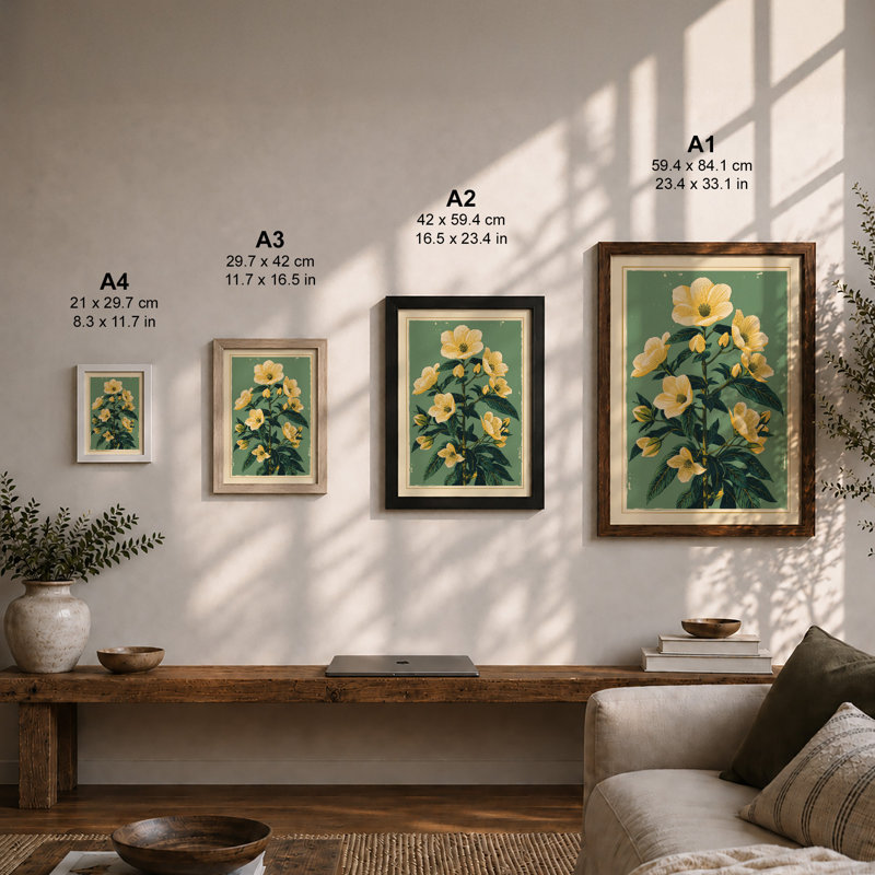 Study In Gold Botanical - Print, Unframed, A1 - 84.1 x 59.4 cm
