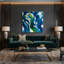 Abstrait art figuratif bleu sur toile 71-1971822777