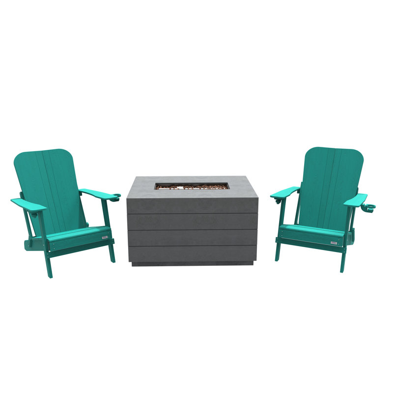 Chaise Adirondack d'extérieur Breianna, Turquoise