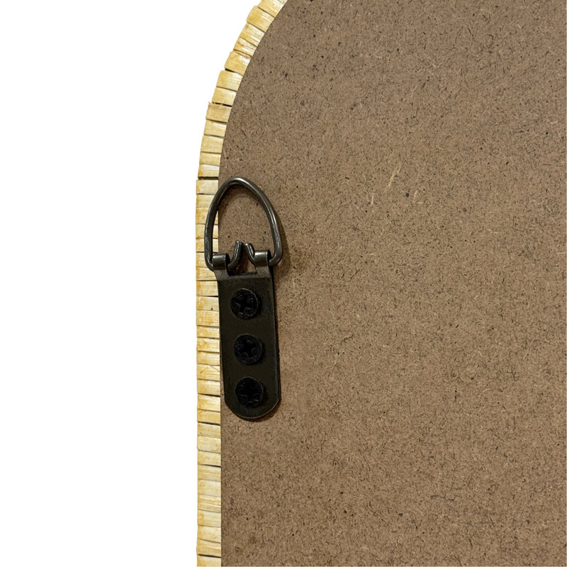 39.00X26.00X1.20" Natural Rattan Arched  Wall Mirror (INCLUDES MIRROR ONLY)