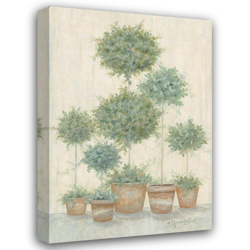 «Red Barrel Studio® Lapoint, Annie», reproduction d'art sur toile tendue: Tall Topiaries, H 18 po x l 14 po