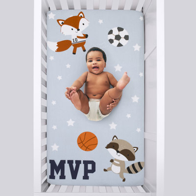 NoJo Team All Star Belteau Photo Op 100% Cotton Fitted Crib Sheet