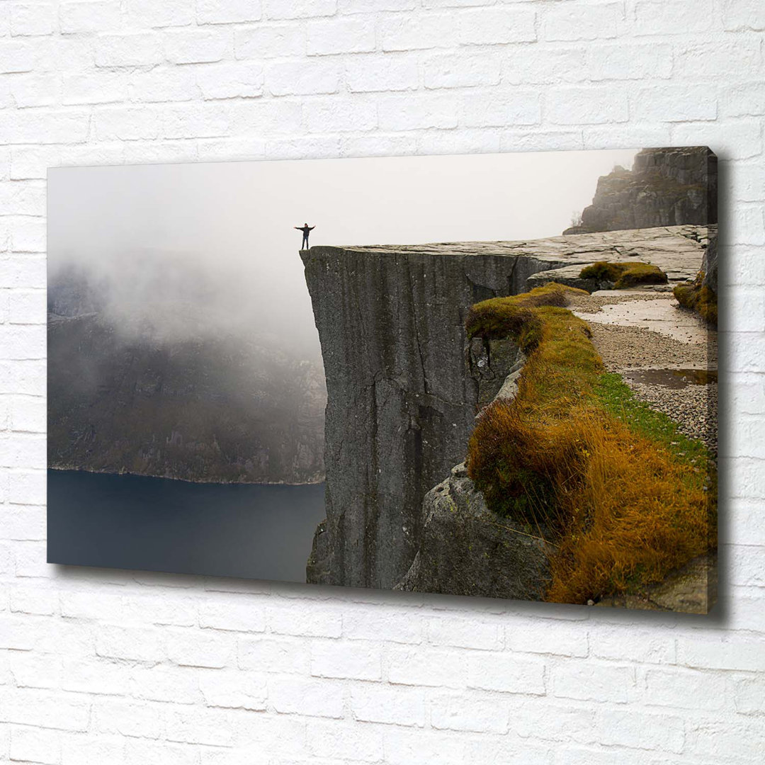 Norwegische Klippe - Kunstdrucke auf Leinwand - Wrapped Canvas