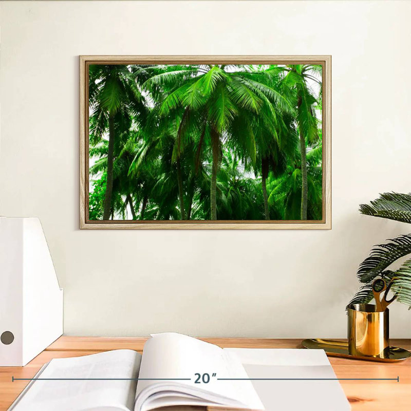 Palmier forêt, Cadre flottant en bois naturel, 13 po x 9 po