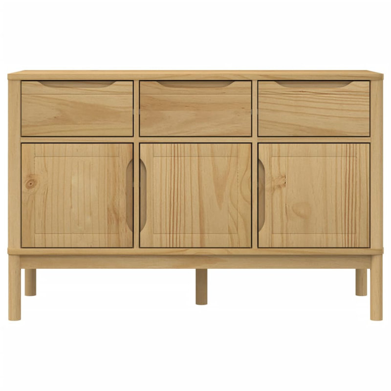 Ebern Designs Sideboard FLORO 44.9"X16.9"X29.1" Solid Wood Pine, Brown