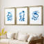 Blue Breeze I - reproduction encadrée sur mesure de qualité supérieure mate - 3 pièces-891318603-891318602