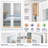 Solid French Double Doors Clear Glass Lucia 2166 White Silk Wood Solid Panel Frame Trims Closet Bedroom Sturdy Doors 72" x 96" (2* 36x96) Clear Glass-55331026