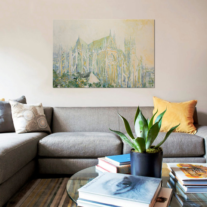 « cathedral i », reproduction sur toile, H 18 po x l 26 po x P 1,5 po, Toile avec cadre noir, Pas de tapis