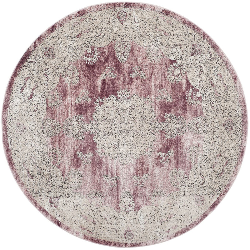 Tapis 100% viscose Prager, Rond 6 pi 7 po x 6 pi 7 po