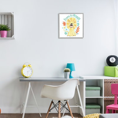 «Born to Roar Saying Yellow Lion Simple Botanicals» par Heather Strianese - Peinture