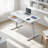 Keb Home Office Tempered Glass Adjustable Standing Desk with Drawer-835290709